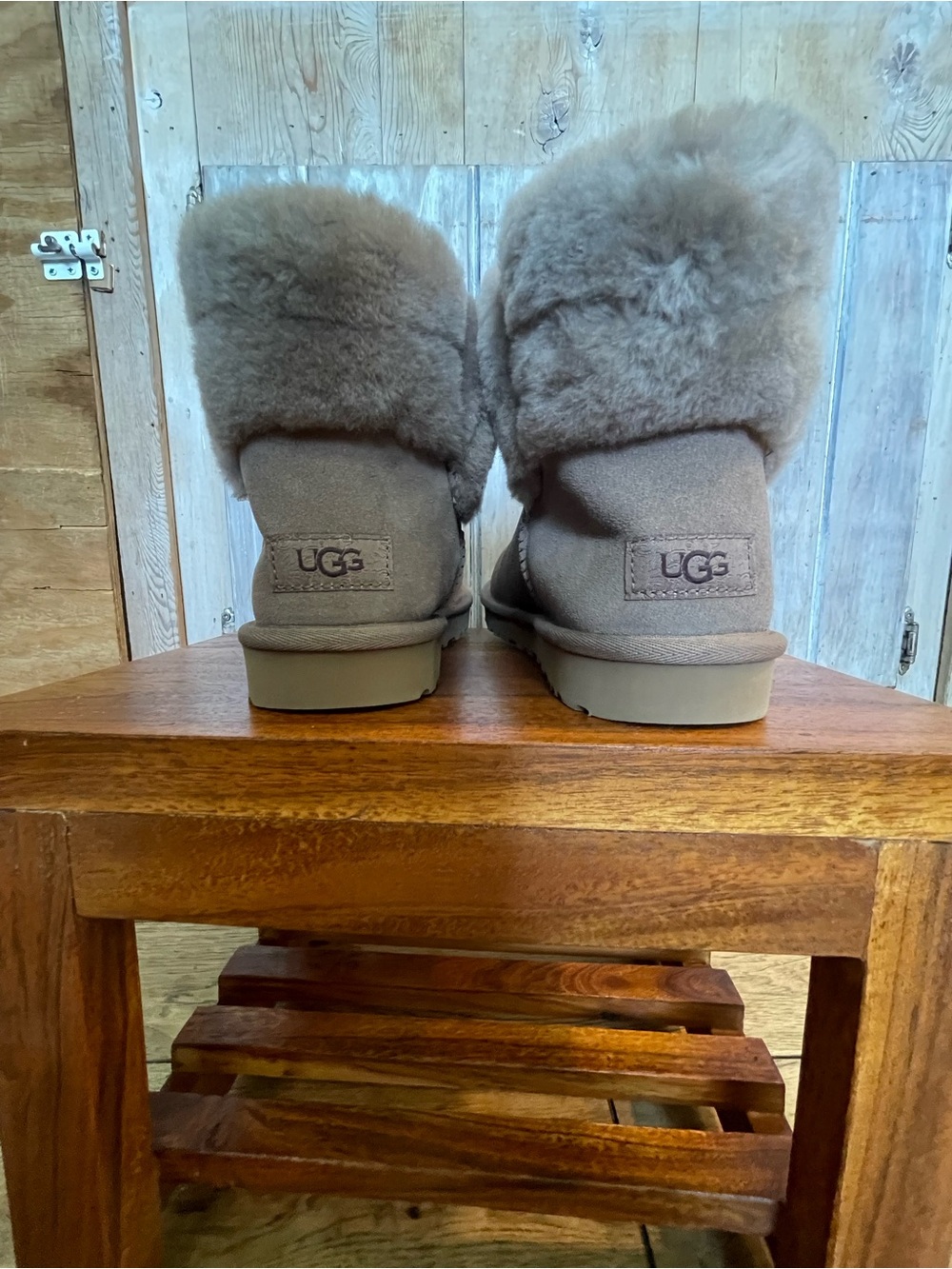 UGG Short Shearling Boots in Taupe
